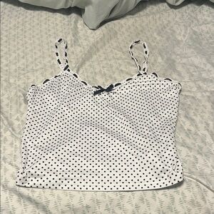 SHEIN Black and White Polka Dot Camisole